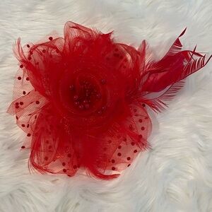 Fascinator hat. Stunning red